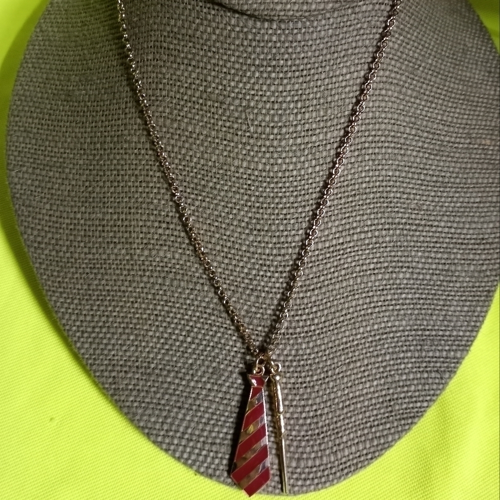 Goldtone red tie wand jcm necklace - Picture 5 of 5